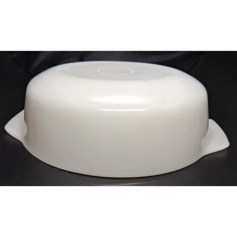 VTG‎ Glasbake 433 Green Daisy Milk Glass Oval Baking Dish Casserole Dish